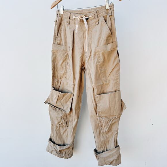 Zara Multipocketed Cargo Khaki Pants - Picture 5 of 10